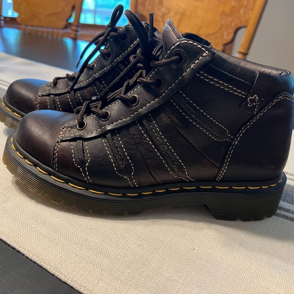 Dr. Martens brown leather low boots, size 6